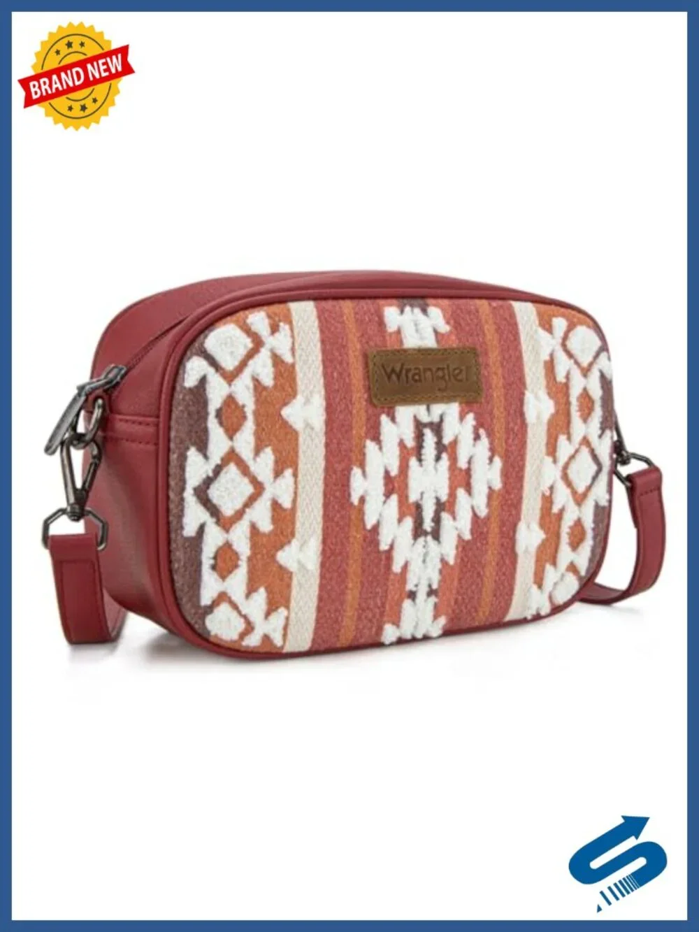 Aztec Canvas Crossbody Purse with Zippered Pocket